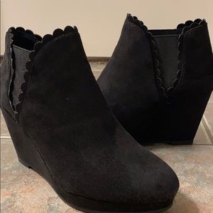 Black suede booties